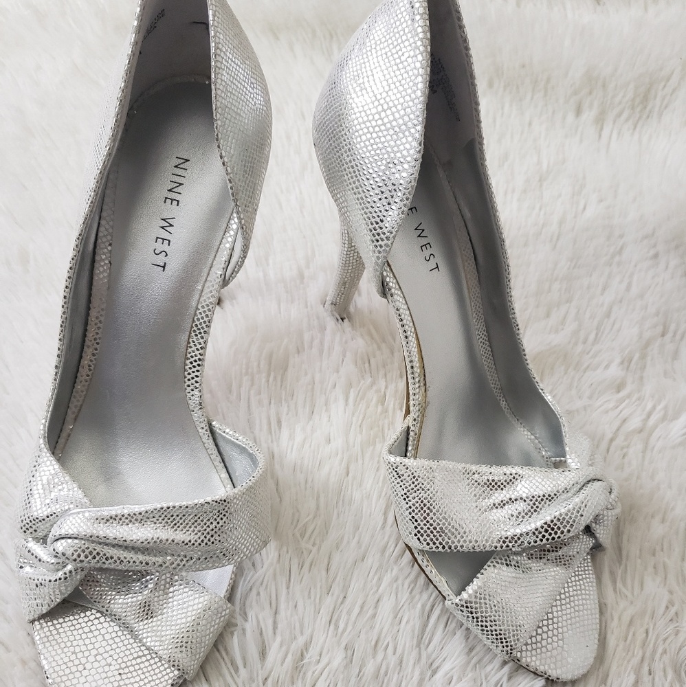 Nine West Jojus silver heels